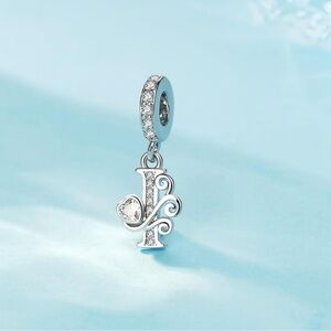 Silver Letter Charm Fit for Pandora Charms Bracelet Alphabet Initial Dangle